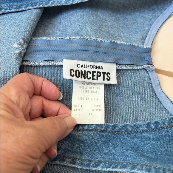 Vtg California Concepts Denim Floral Embroidered Sheath Dress. Size 11. EUC. Y2K - Picture 7 of 9